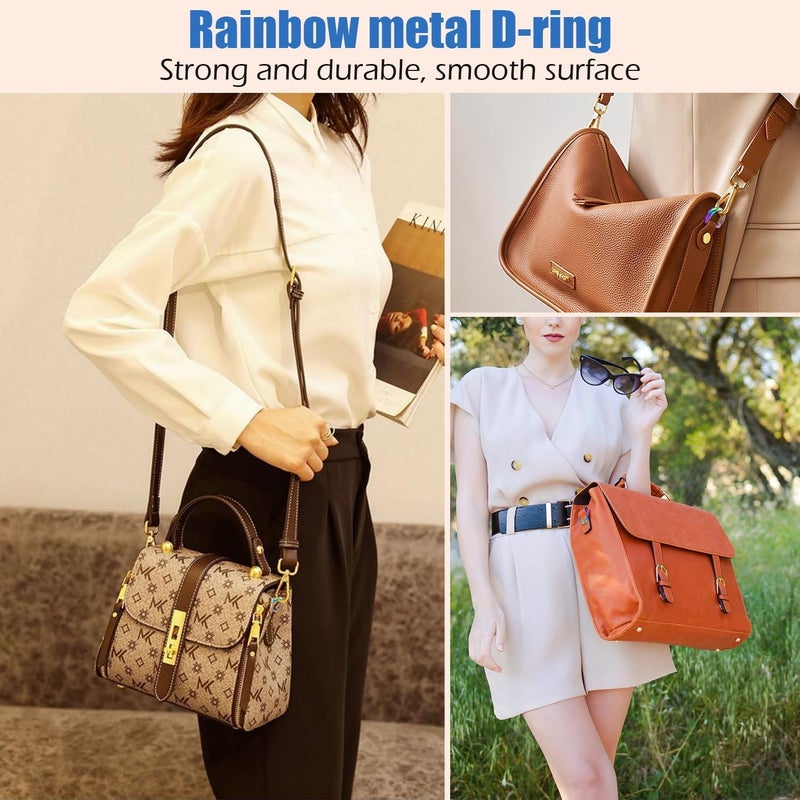 PECMER 1/2 inch Rainbow D Rings Buckles-20 PCS D-ring Metal D-Shape Buckle Clips-welded Purse Hardware for Bag Making Webbing 13mm - Image 4